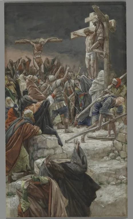 The Pardon of the Good Thief by James Tissot depicting Luke 23:39