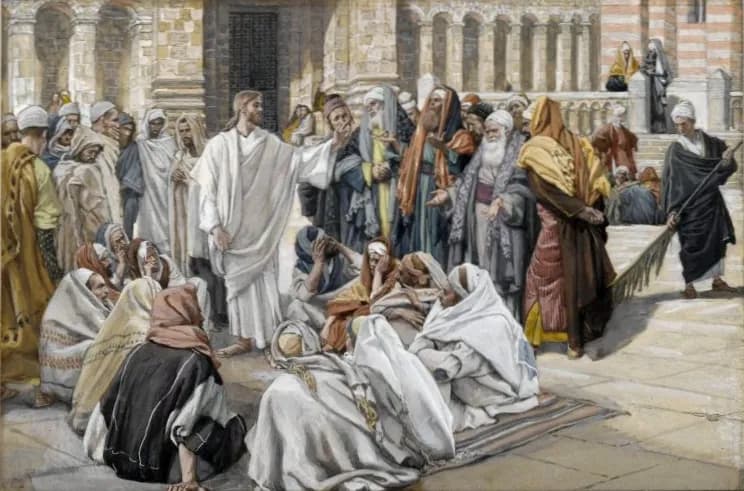 The Pharisees Question Jesus by James Tissot depicting Matthew 19:1