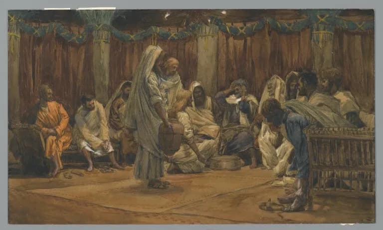 The Washing of the Feet by James Tissot depicting John 13:1