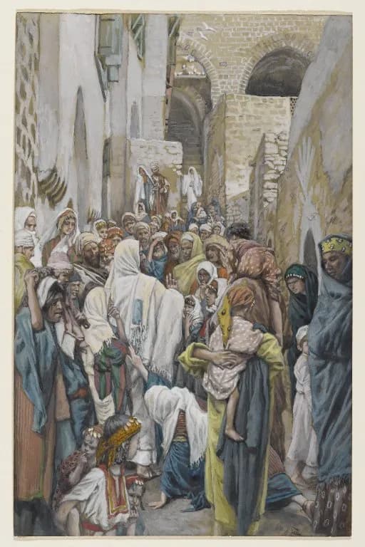 The Woman with an Issue of Blood by James Tissot depicting Luke 8:43
