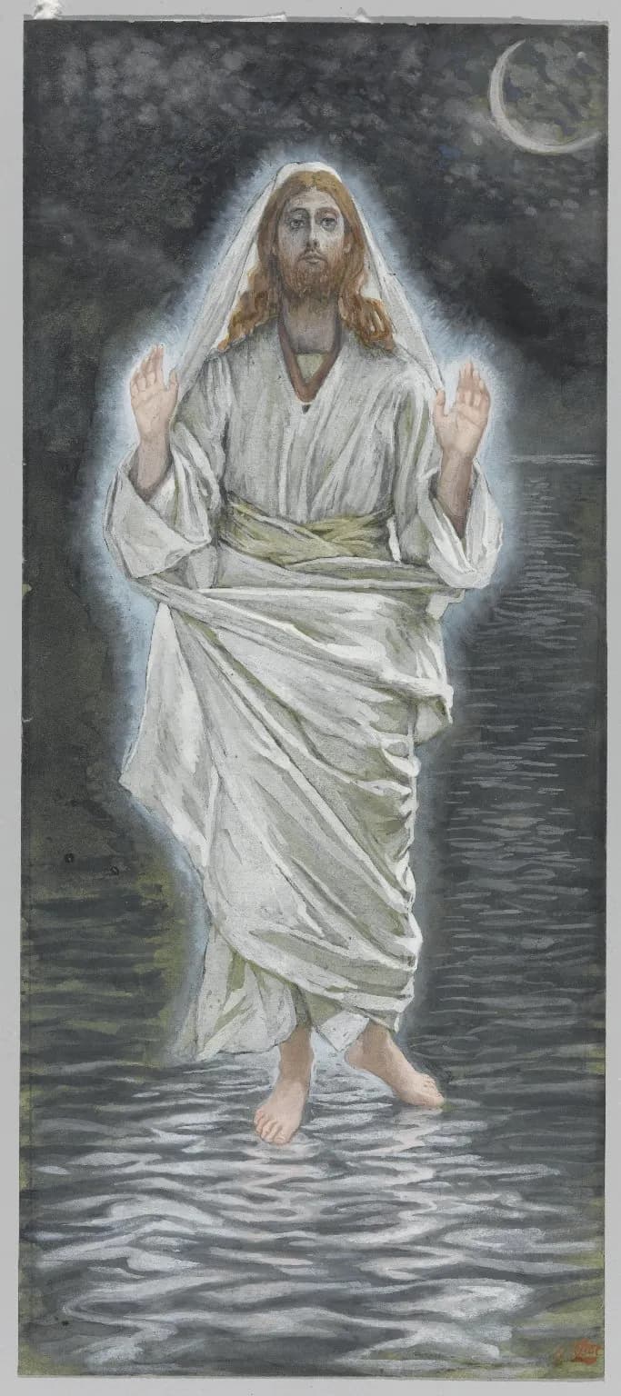 Jesus Walks on the Sea by James Tissot depicting Matthew 14:25