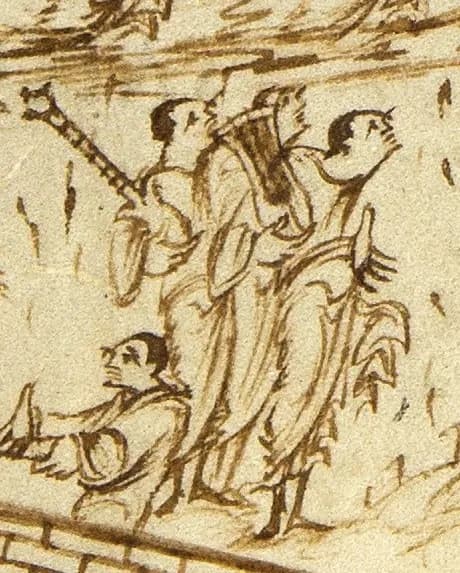 Utrecht Psalter, Psalm 145 by Master of the Utrecht Psalter depicting Psalms 145:1