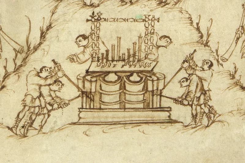 Utrecht Psalter, Psalm 150 by Master of the Utrecht Psalter depicting Psalms 150:1