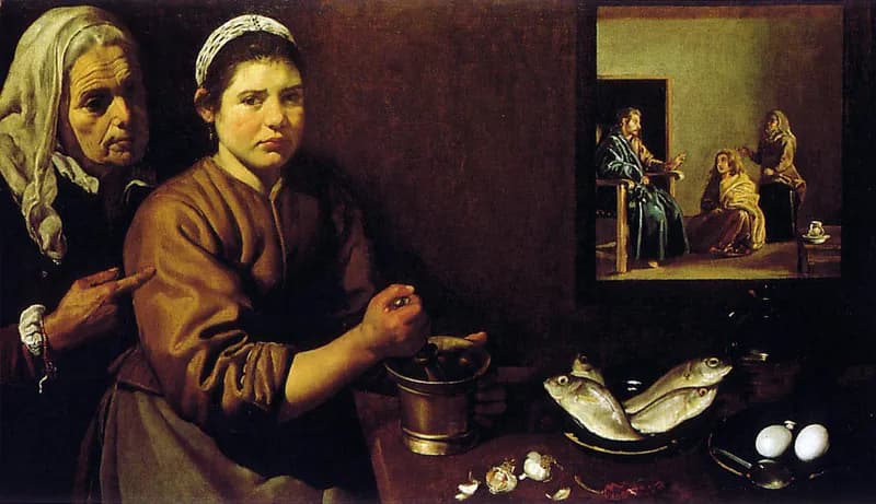 Christ in the House of Martha and Mary by Diego Velázquez depicting Colossians 3:1