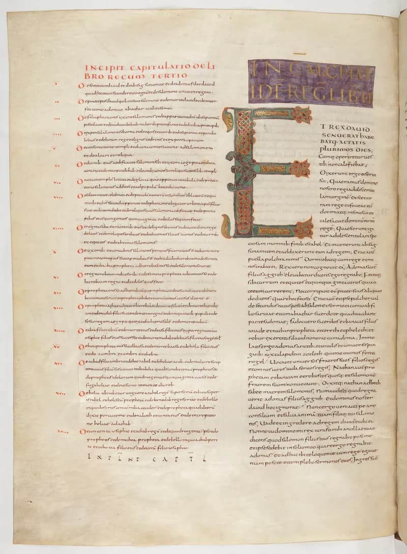 Vivian Bible, 1 Chronicles 16 (folio 228) by Master C. (Vivian Bible illuminator) depicting 1 Chronicles 16