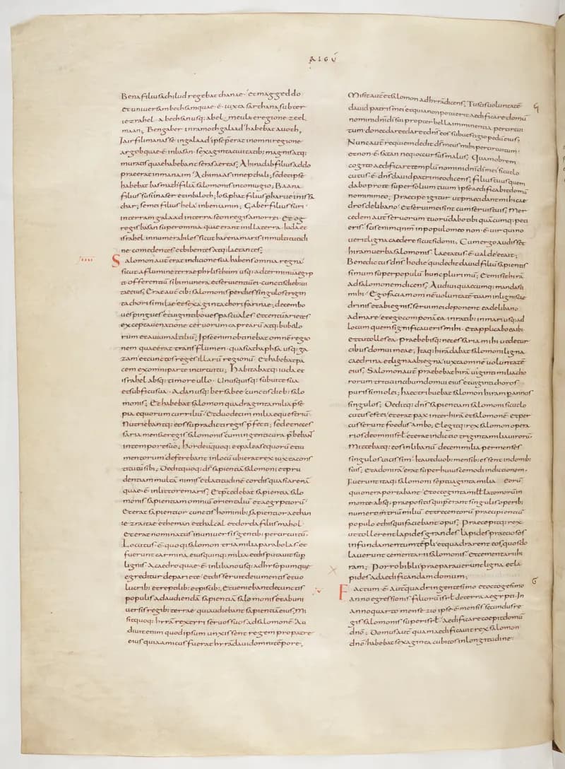 Vivian Bible, 1 Chronicles 21 (folio 232) by Master C. (Vivian Bible illuminator) depicting 1 Chronicles 21