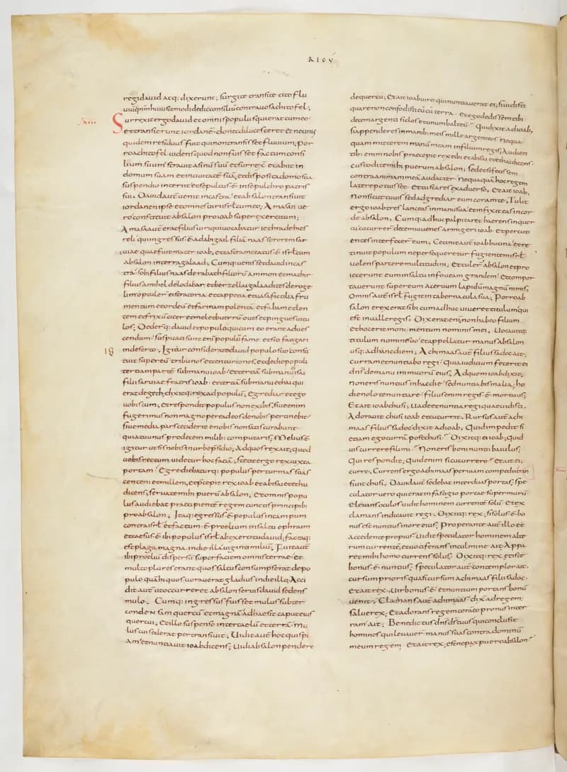 Vivian Bible, 1 Chronicles 5 (folio 222) by Master C. (Vivian Bible illuminator) depicting 1 Chronicles 5