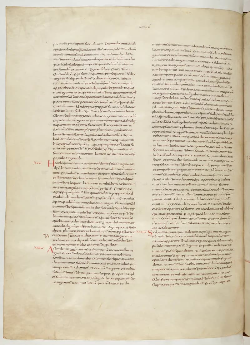 Vivian Bible, 1 Corinthians 14 (folio 760) by Master C. (Vivian Bible illuminator) depicting 1 Corinthians 14