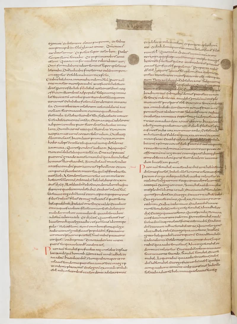 Vivian Bible, 1 Kings 1 (folio 190) by Master C. (Vivian Bible illuminator) depicting 1 Kings 1