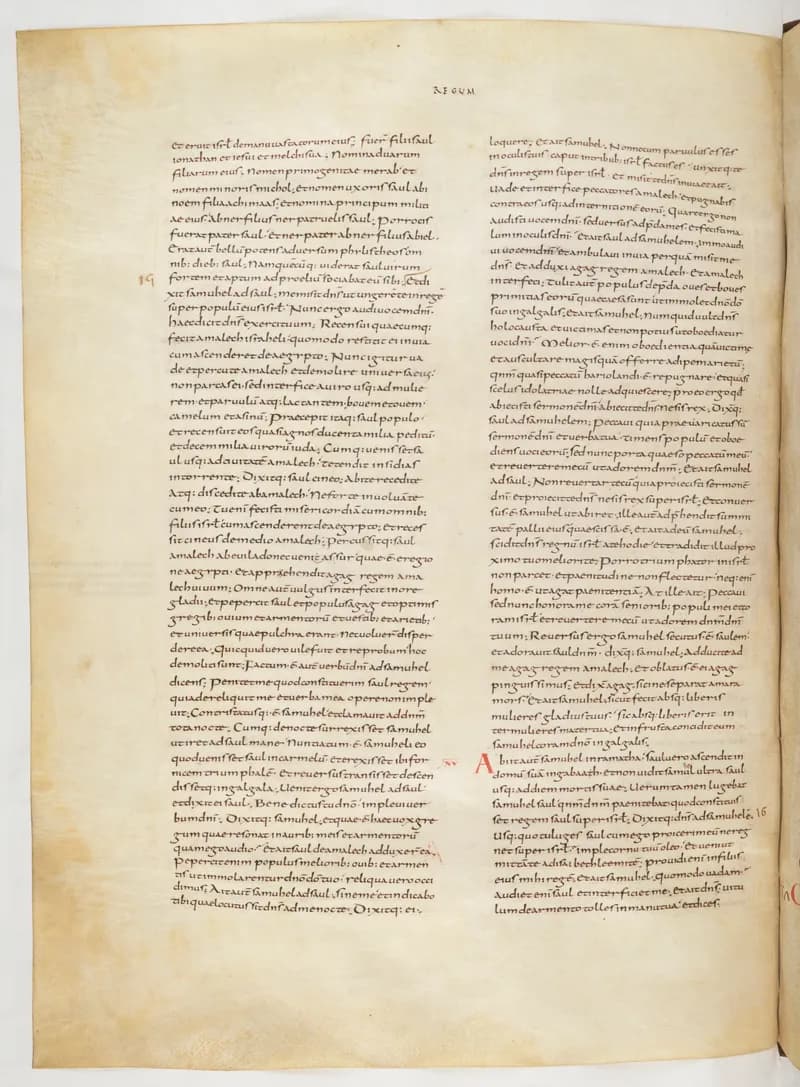 Vivian Bible, 1 Kings 14 (folio 198) by Master C. (Vivian Bible illuminator) depicting 1 Kings 14