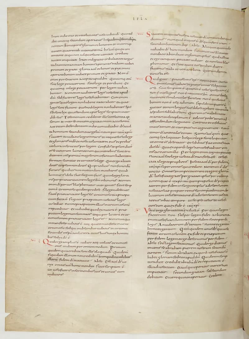 Vivian Bible, 1 Thessalonians 1 (folio 782) by Master C. (Vivian Bible illuminator) depicting 1 Thessalonians 1