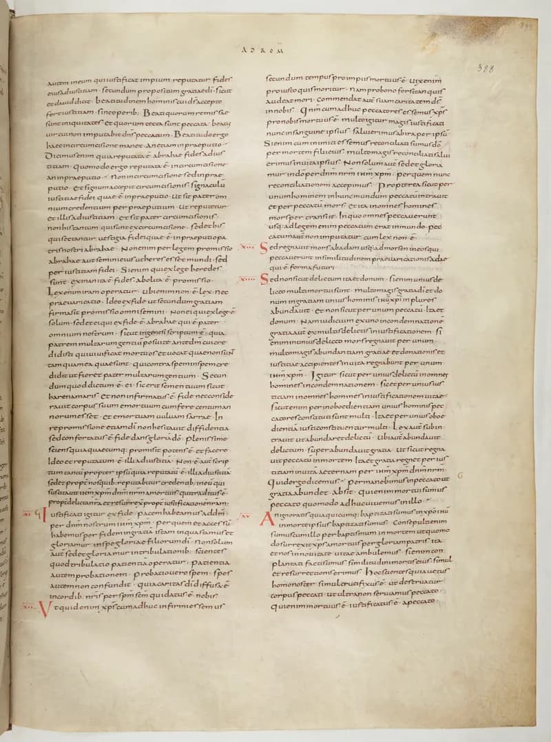 Vivian Bible, 1 Thessalonians 2 (folio 783) by Master C. (Vivian Bible illuminator) depicting 1 Thessalonians 2