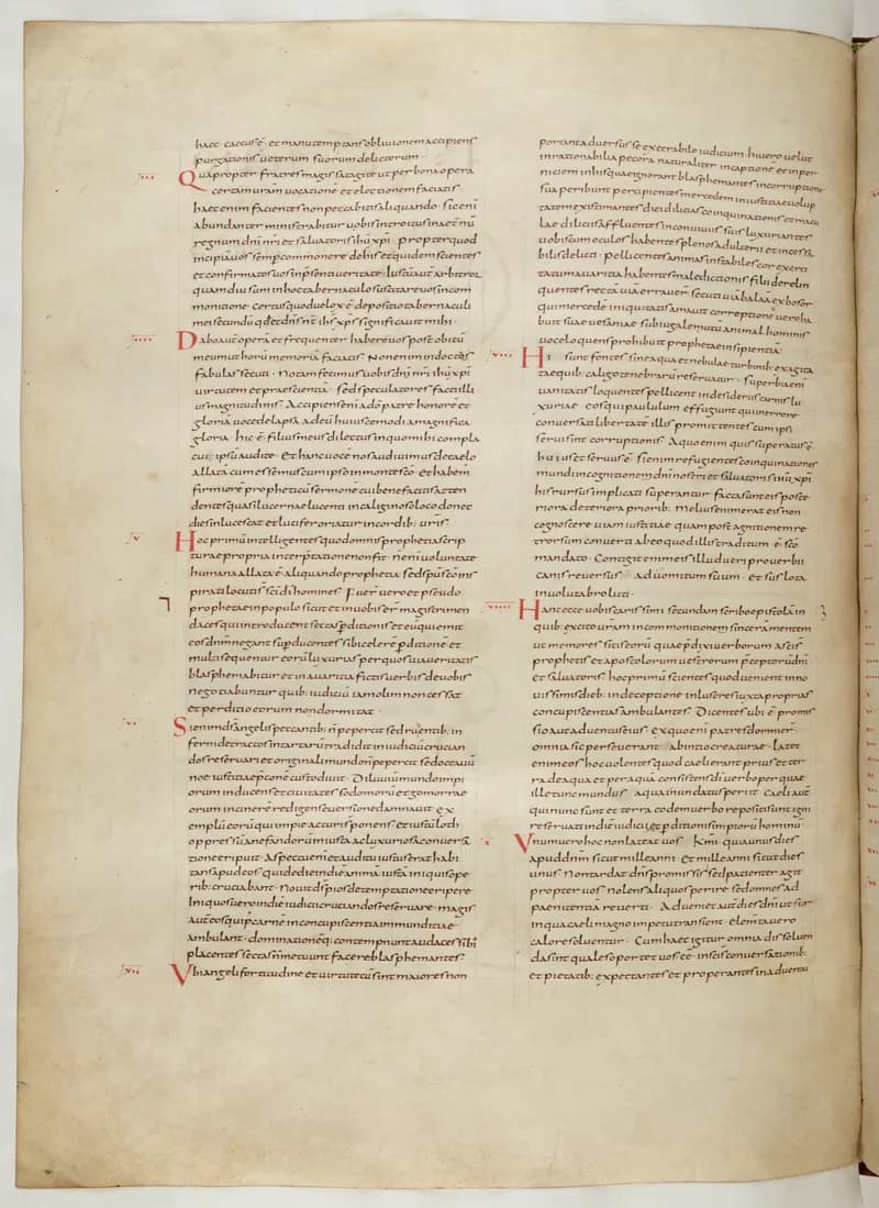 Vivian Bible, 2 Corinthians 11 (folio 768) by Master C. (Vivian Bible illuminator) depicting 2 Corinthians 11