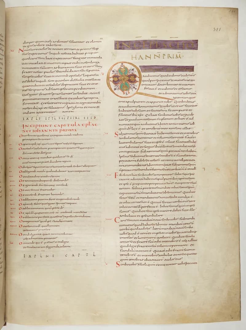 Vivian Bible, 2 Corinthians 12 (folio 769) by Master C. (Vivian Bible illuminator) depicting 2 Corinthians 12