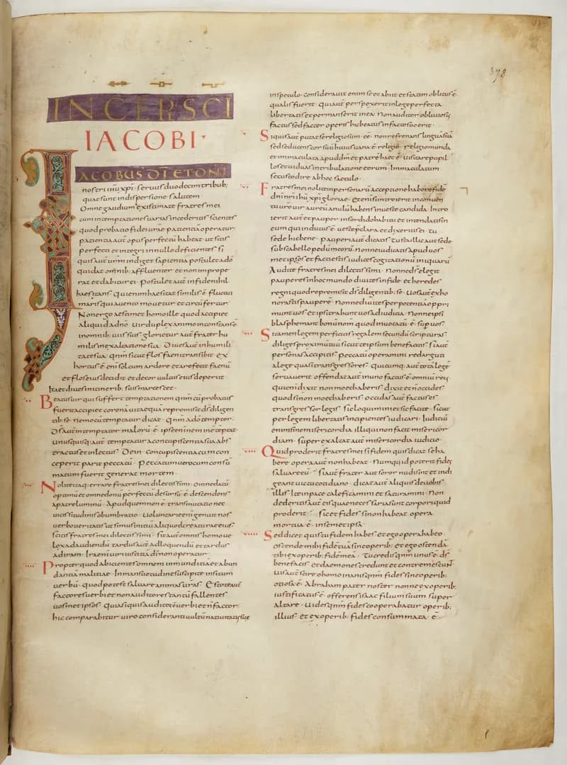 Vivian Bible, 2 Corinthians 2 (folio 763) by Master C. (Vivian Bible illuminator) depicting 2 Corinthians 2