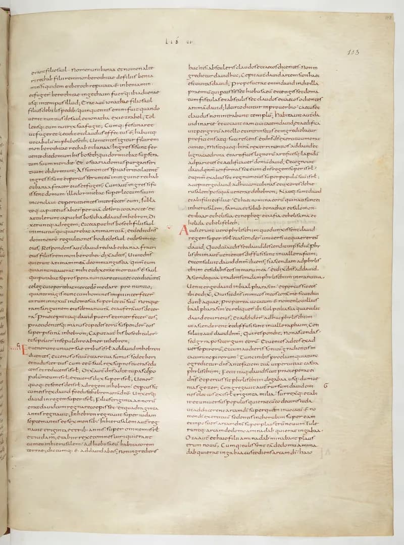 Vivian Bible, 2 Kings 16 (folio 213) by Master C. (Vivian Bible illuminator) depicting 2 Kings 16