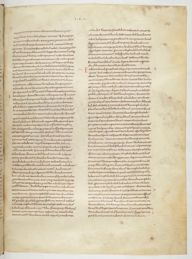 Vivian Bible, 2 Kings 20 (folio 215) by Master C. (Vivian Bible illuminator) depicting 2 Kings 20