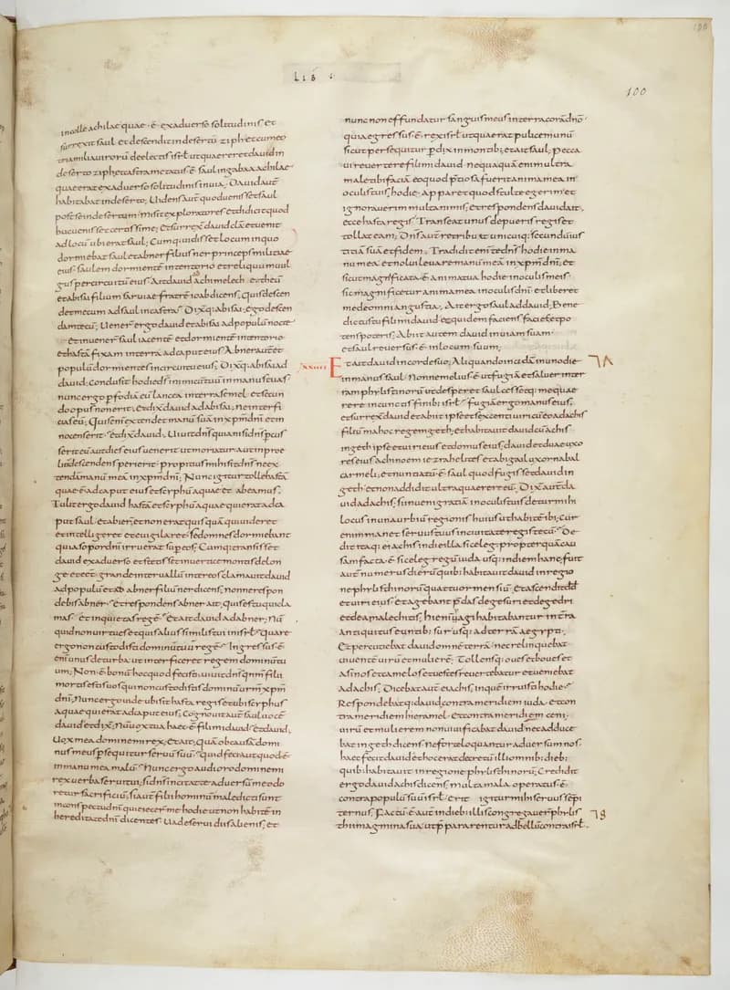 Vivian Bible, 2 Kings 7 (folio 207) by Master C. (Vivian Bible illuminator) depicting 2 Kings 7