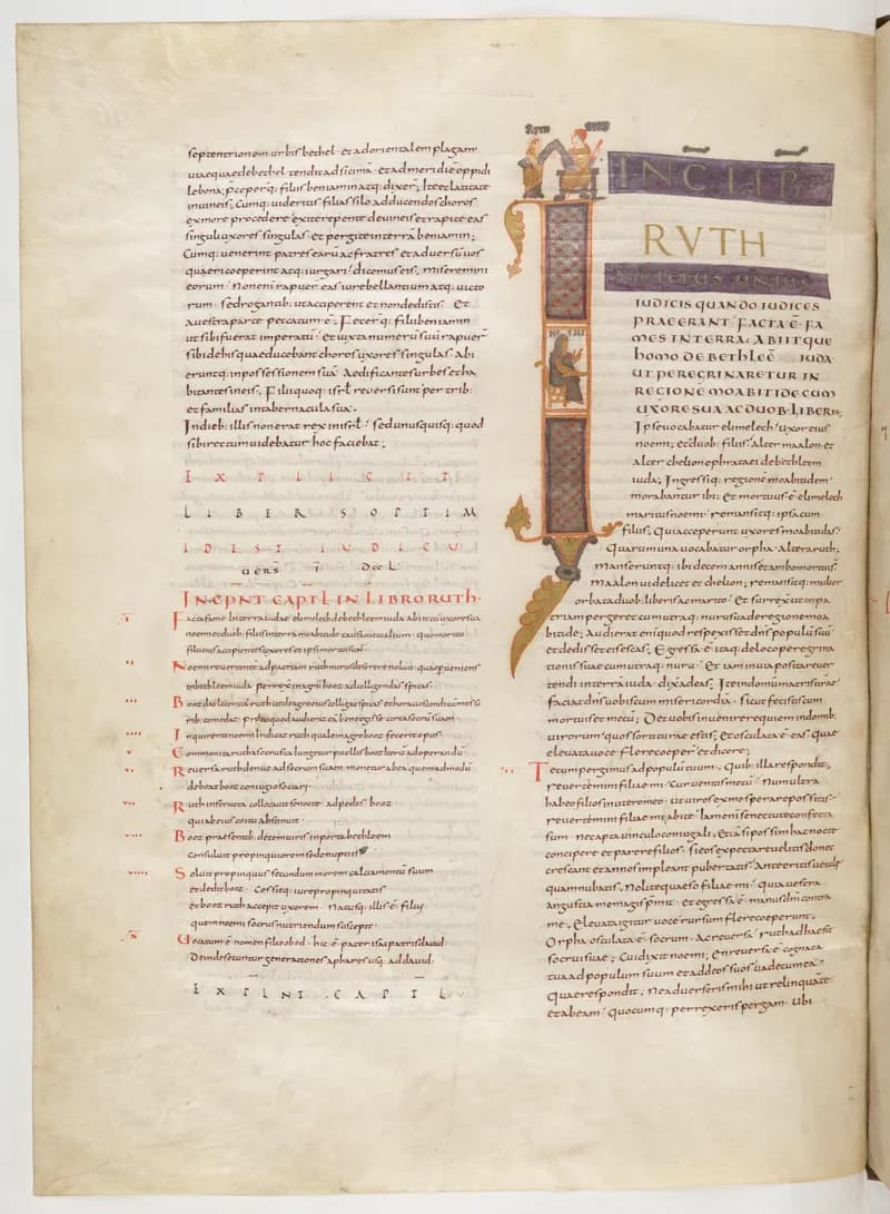 Vivian Bible, 2 Samuel 15 (folio 184) by Master C. (Vivian Bible illuminator) depicting 2 Samuel 15