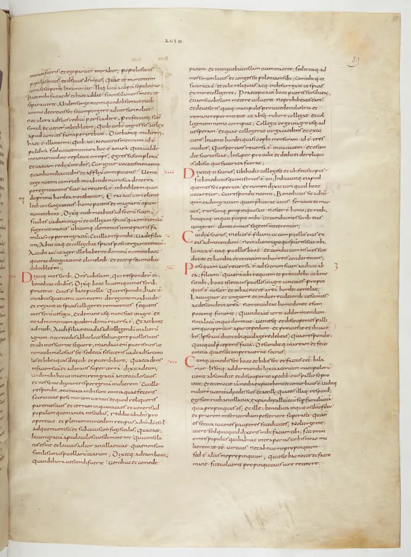 Vivian Bible, 2 Samuel 17 (folio 185) by Master C. (Vivian Bible illuminator) depicting 2 Samuel 17