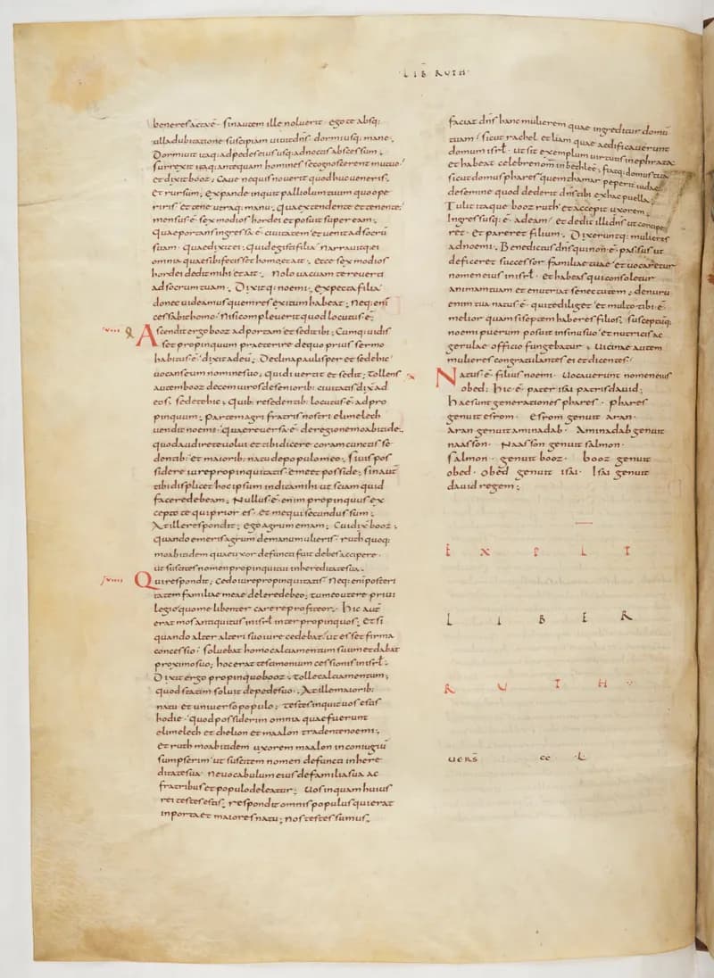 Vivian Bible, 2 Samuel 19 (folio 186) by Master C. (Vivian Bible illuminator) depicting 2 Samuel 19