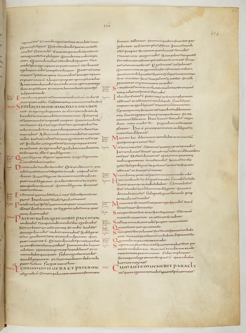 Vivian Bible, Acts 18 (folio 735) by Master C. (Vivian Bible illuminator) depicting Acts 18