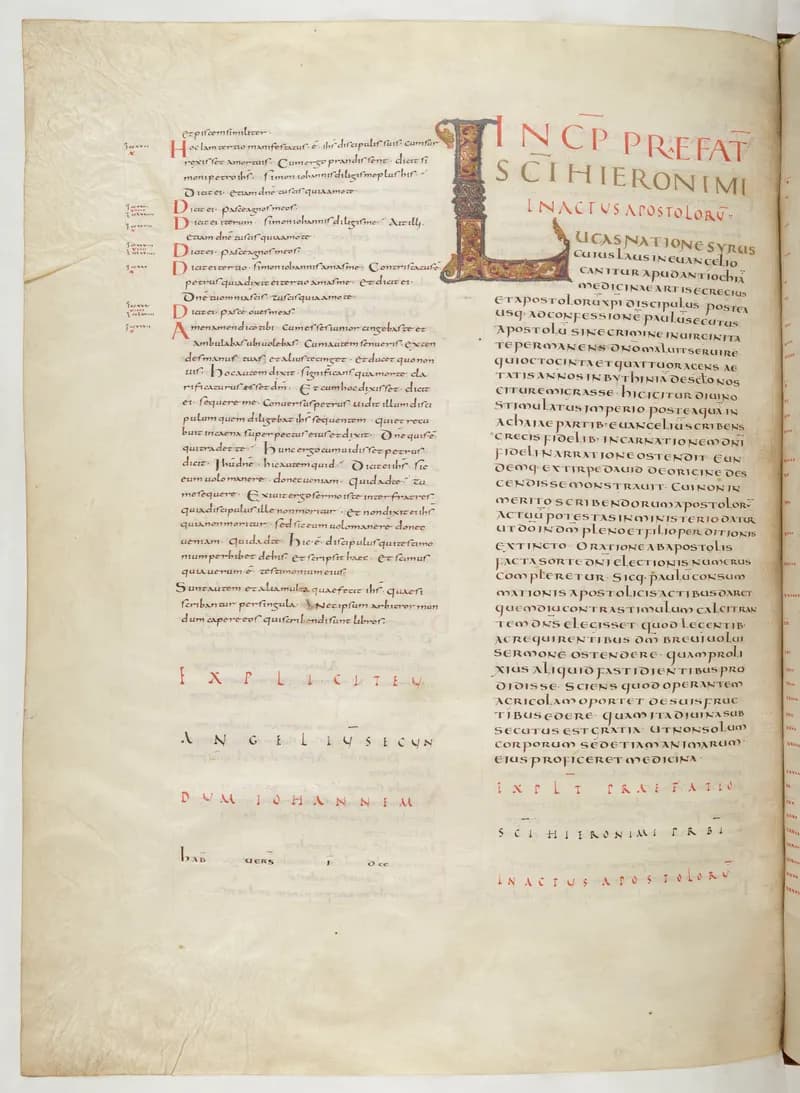 Vivian Bible, Acts 26 (folio 740) by Master C. (Vivian Bible illuminator) depicting Acts 26