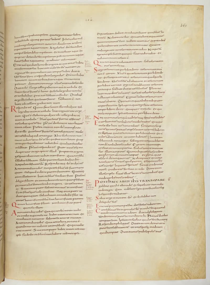 Vivian Bible, Acts 4 (folio 727) by Master C. (Vivian Bible illuminator) depicting Acts 4