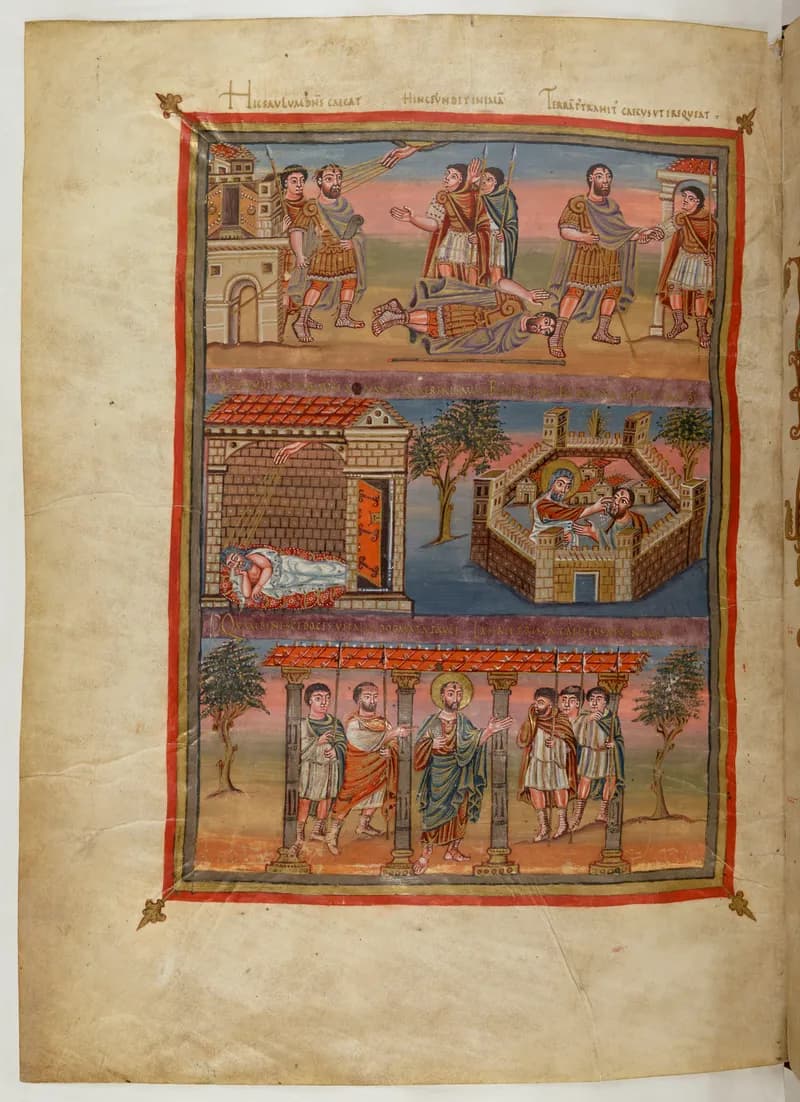 Vivian Bible, Colossians 2 (folio 780) by Master C. (Vivian Bible illuminator) depicting Colossians 2