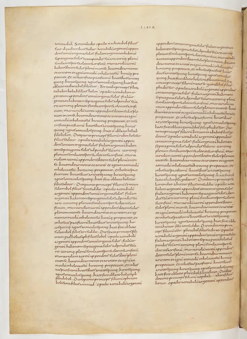 Vivian Bible, Deuteronomy 10 (folio 110) by Master C. (Vivian Bible illuminator) depicting Deuteronomy 10