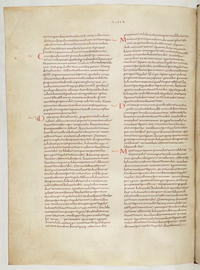 Vivian Bible, Deuteronomy 33 (folio 124) by Master C. (Vivian Bible illuminator) depicting Deuteronomy 33