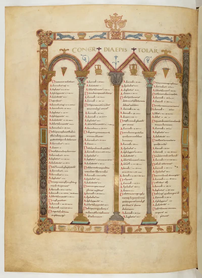 Vivian Bible, Ephesians 1 (folio 774) by Master C. (Vivian Bible illuminator) depicting Ephesians 1