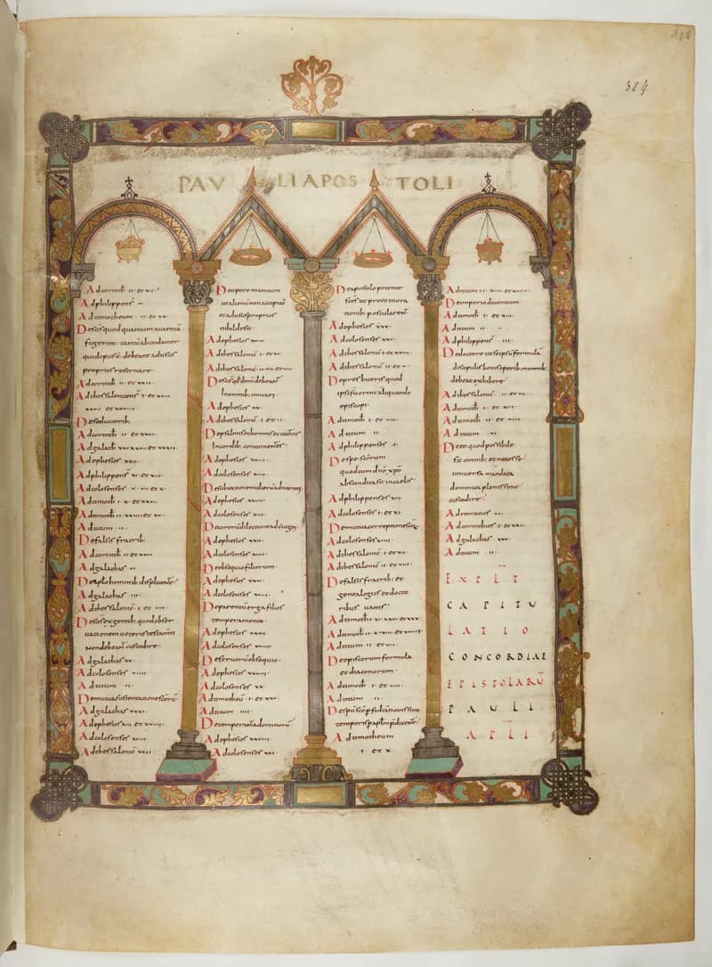 Vivian Bible, Ephesians 3 (folio 775) by Master C. (Vivian Bible illuminator) depicting Ephesians 3