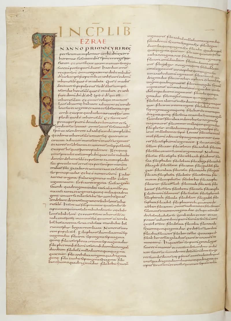 Vivian Bible, Ezekiel 10 (folio 578) by Master C. (Vivian Bible illuminator) depicting Ezekiel 10