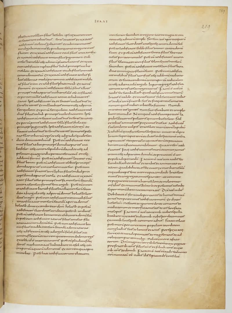 Vivian Bible, Ezekiel 22 (folio 585) by Master C. (Vivian Bible illuminator) depicting Ezekiel 22