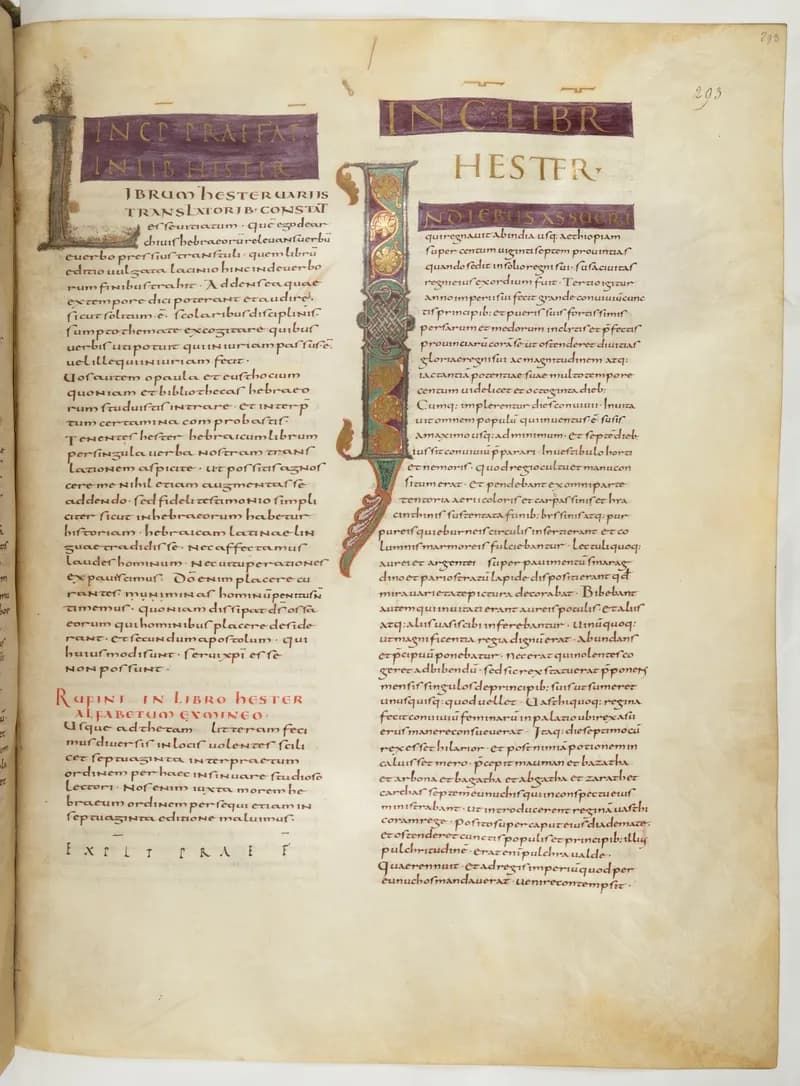 Vivian Bible, Ezekiel 35 (folio 593) by Master C. (Vivian Bible illuminator) depicting Ezekiel 35