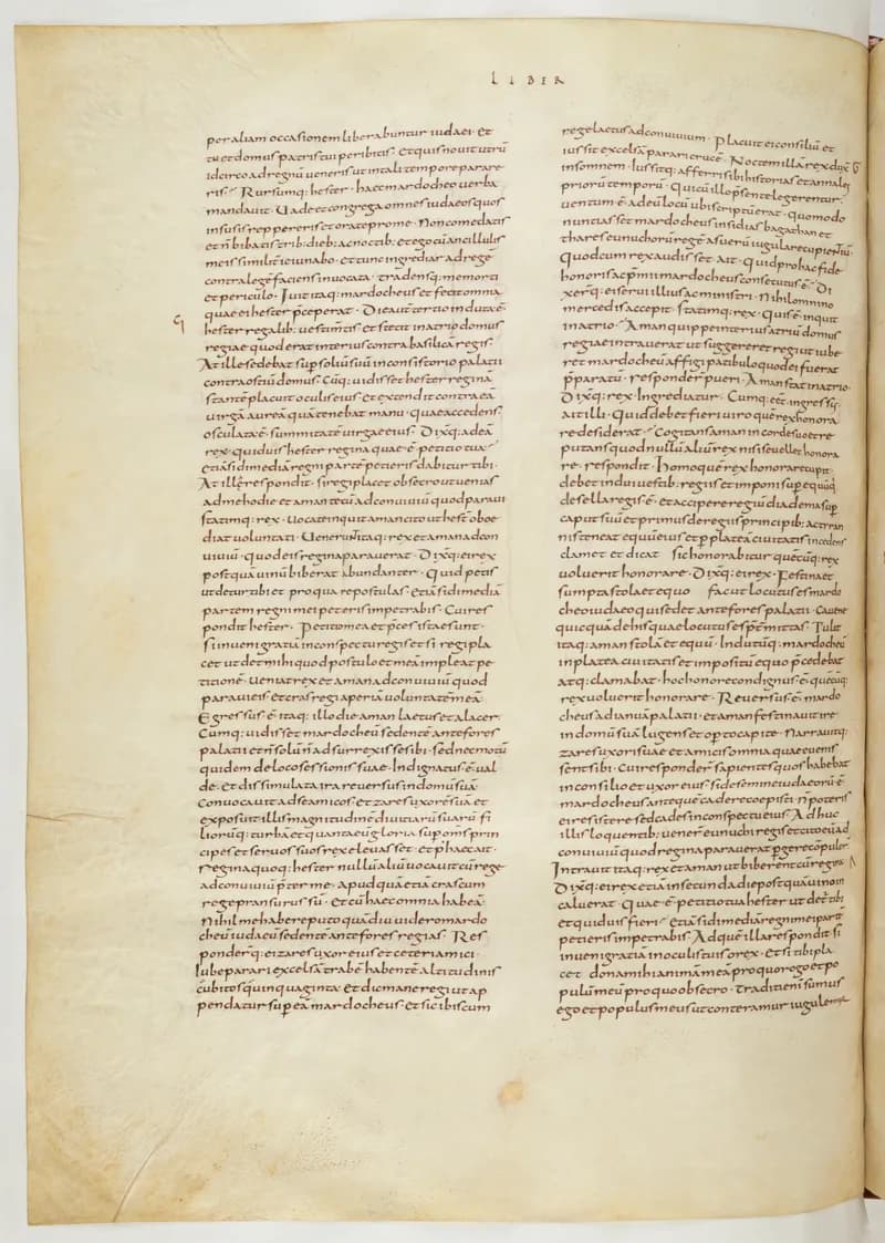 Vivian Bible, Ezekiel 40 (folio 596) by Master C. (Vivian Bible illuminator) depicting Ezekiel 40