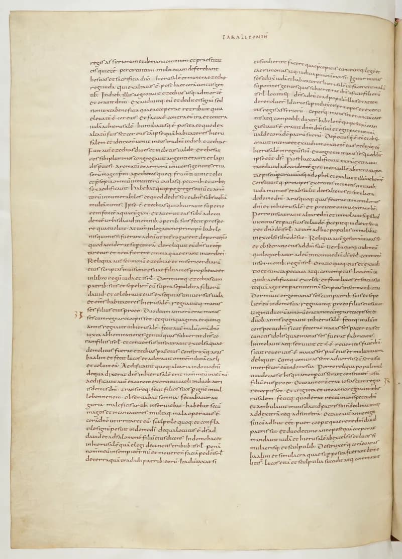 Vivian Bible, Ezekiel 5 (folio 574) by Master C. (Vivian Bible illuminator) depicting Ezekiel 5