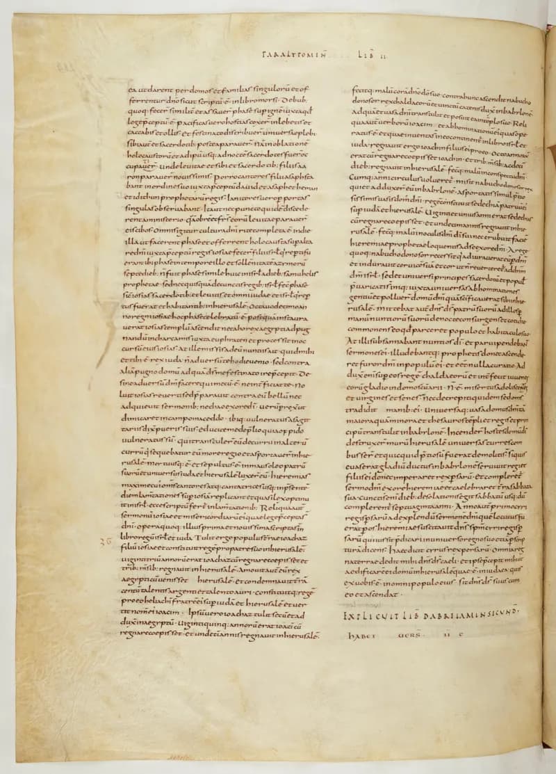 Vivian Bible, Ezekiel 8 (folio 576) by Master C. (Vivian Bible illuminator) depicting Ezekiel 8