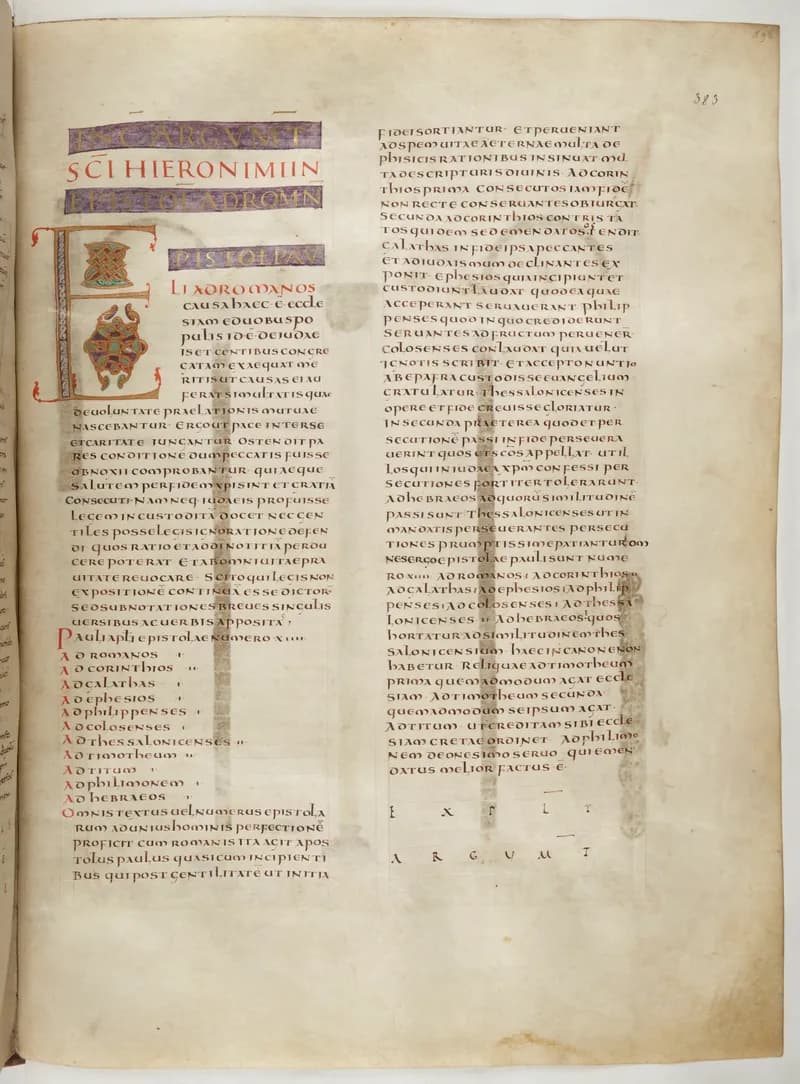 Vivian Bible, Galatians 6 (folio 773) by Master C. (Vivian Bible illuminator) depicting Galatians 6