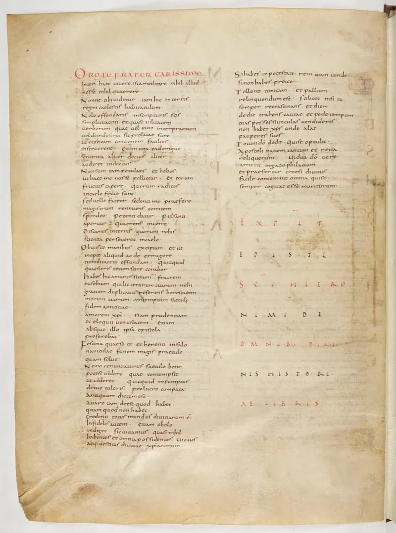 Vivian Bible, Genesis 20 (folio 22) by Master C. (Vivian Bible illuminator) depicting Genesis 20