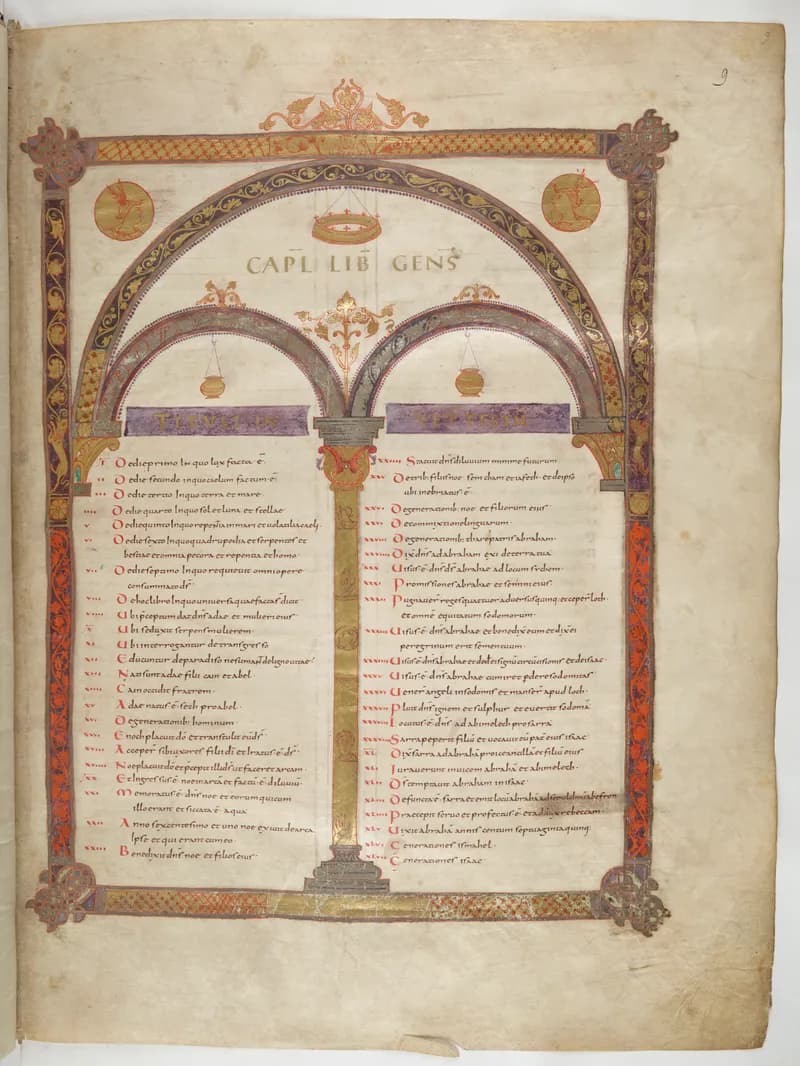 Vivian Bible, Genesis 25 (folio 25) by Master C. (Vivian Bible illuminator) depicting Genesis 25