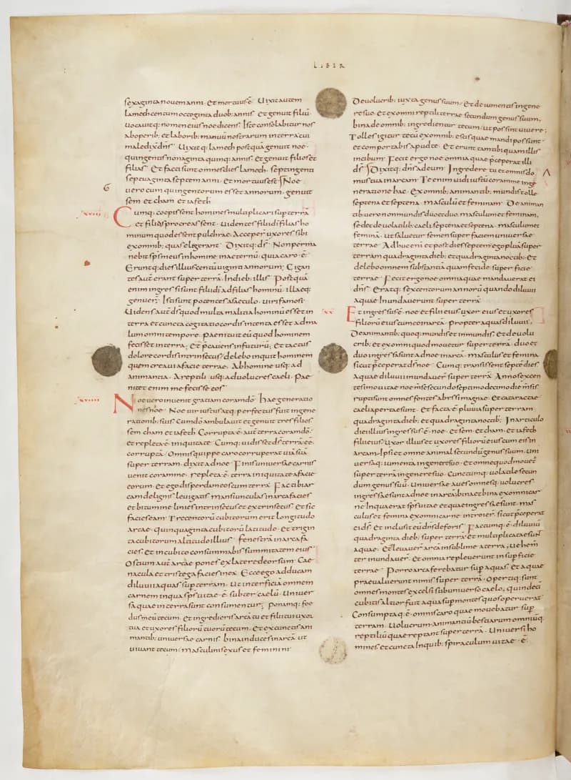 Vivian Bible, Genesis 36 (folio 32) by Master C. (Vivian Bible illuminator) depicting Genesis 36
