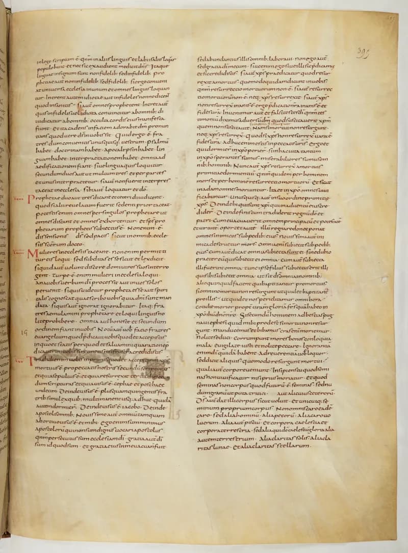 Vivian Bible, Hebrews 3 (folio 797) by Master C. (Vivian Bible illuminator) depicting Hebrews 3
