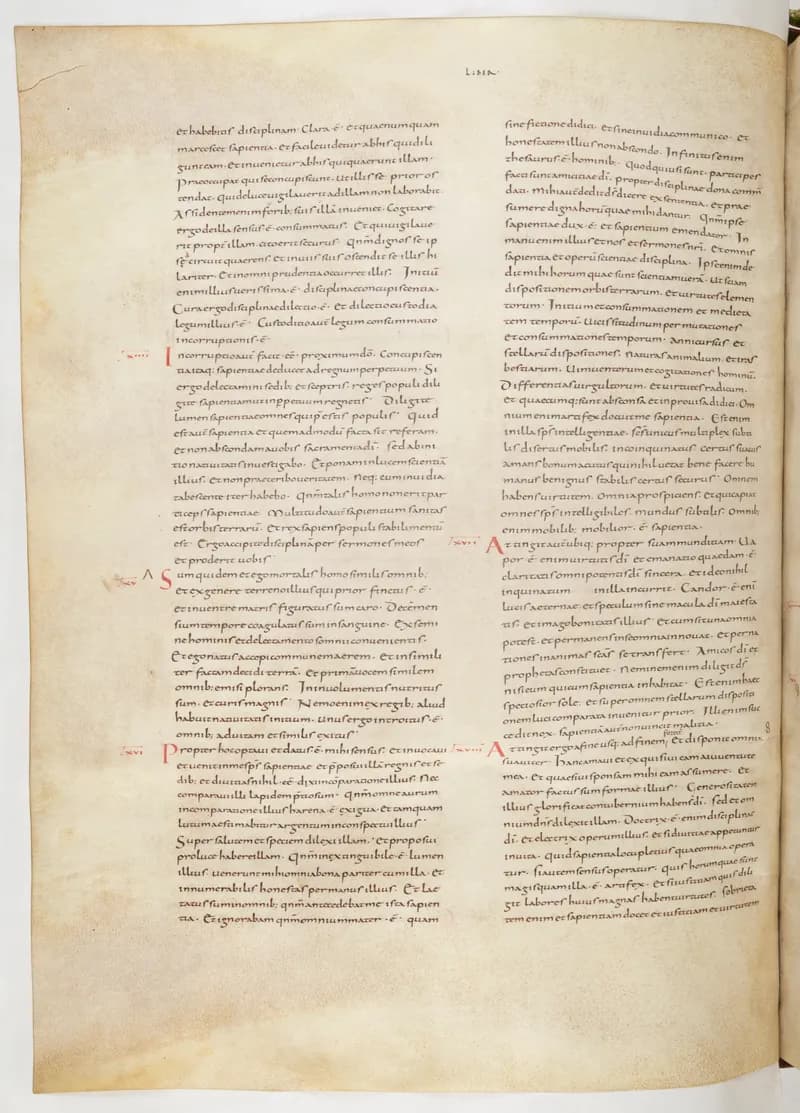 Vivian Bible, Isaiah 14 (folio 500) by Master C. (Vivian Bible illuminator) depicting Isaiah 14