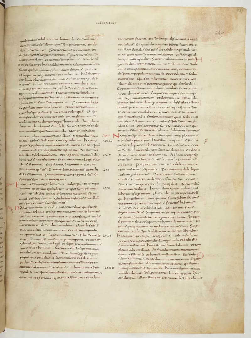 Vivian Bible, Isaiah 16 (folio 501) by Master C. (Vivian Bible illuminator) depicting Isaiah 16