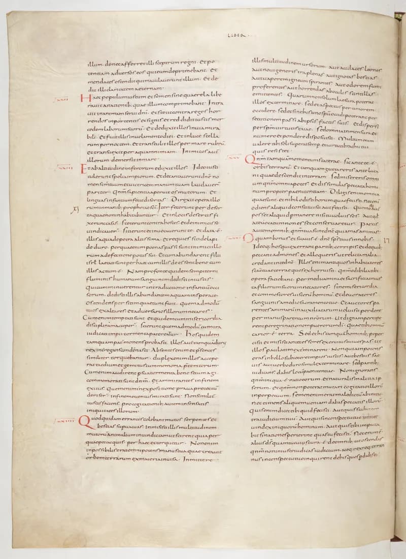 Vivian Bible, Isaiah 17 (folio 502) by Master C. (Vivian Bible illuminator) depicting Isaiah 17