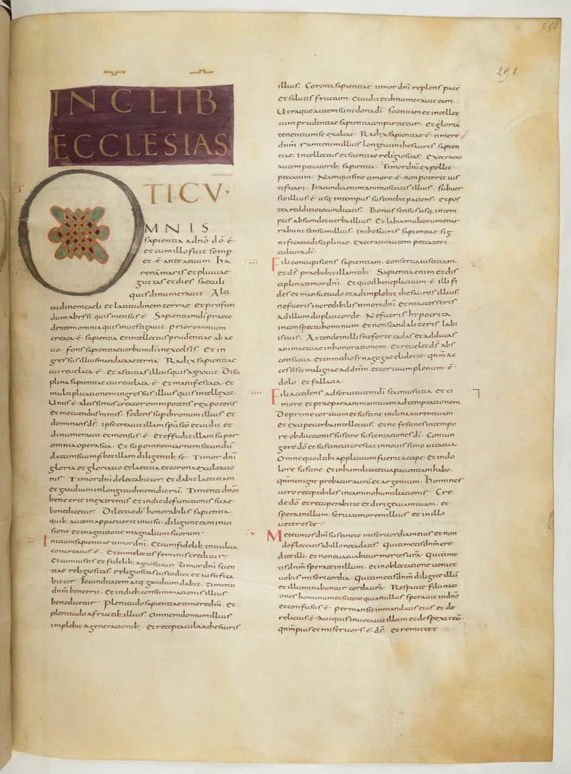 Vivian Bible, Isaiah 28 (folio 509) by Master C. (Vivian Bible illuminator) depicting Isaiah 28
