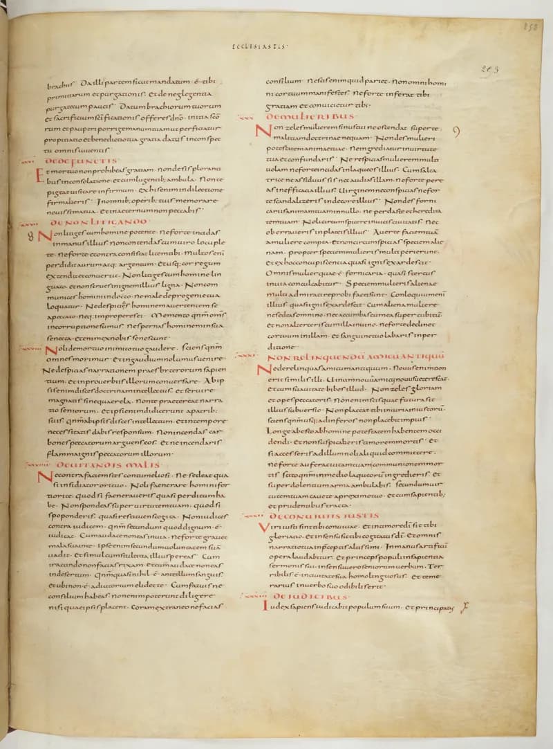 Vivian Bible, Isaiah 34 (folio 513) by Master C. (Vivian Bible illuminator) depicting Isaiah 34