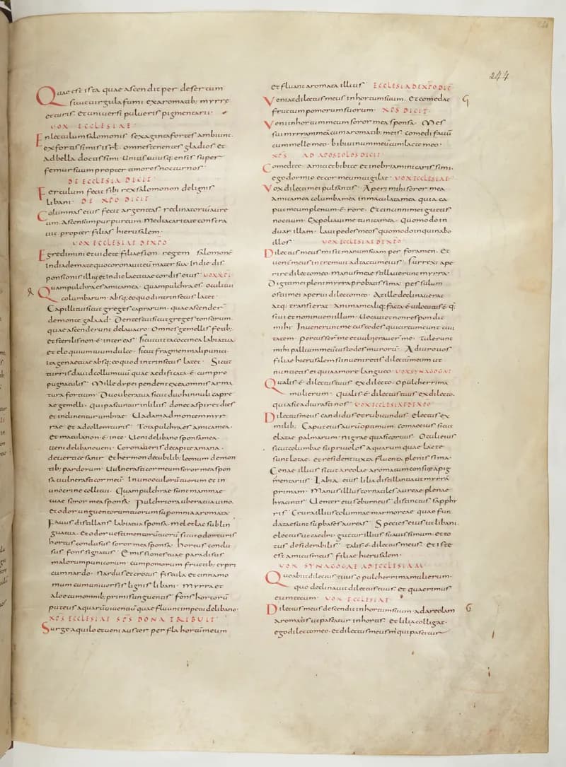 Vivian Bible, Isaiah 5 (folio 495) by Master C. (Vivian Bible illuminator) depicting Isaiah 5